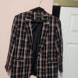 Requerements Black Checkered Blazer